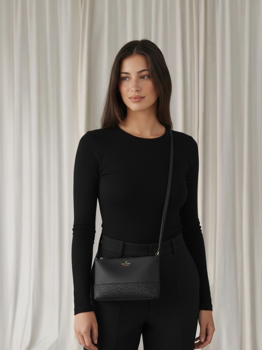 Kate spade greta court crossbody glitter - Picture 1 of 12